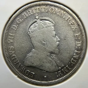 1910 Florin Coin - almost Very Fine - Edward VII Silver Predecimal First Year - Picture 1 of 2