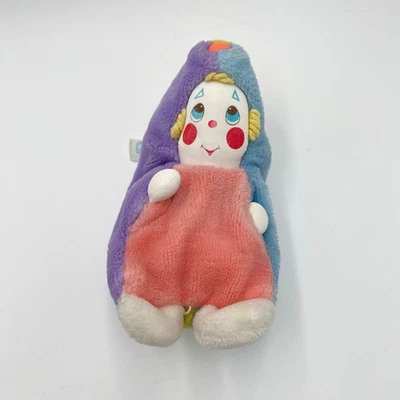 Juguete de peluche vintage Playskool Baby Roll Around payaso 8" color arco iris sonajero Foto 1 de 4