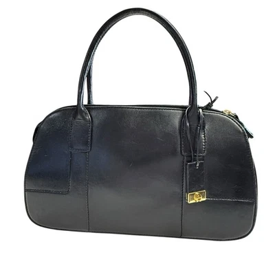 Bolso de Hombro Etienne Aigner Mujer Cuero Negro 2 Asas Cartera Y2K De Colección Foto 1 de 4