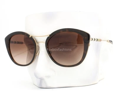 Очки солнцезащитные Burberry B 4251Q 3002/13 коричневые Havana бледно-золотистые классические клетчатые с чехлом - Изображение 1 из 4