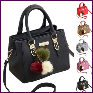 PU-Leder Damenhandtaschen Frauen Vintage Handtasche Plüsch Quaste Kuriertaschen Beuteltasche - Bild 1 von 31