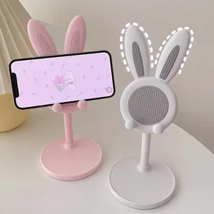 Joli support de téléphone lapin support de bureau réglable poignée pour mobile - Photo 1 sur 12