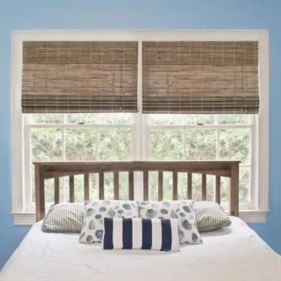 Driftwood Flatweave Bamboo Roman Shade - 31 in. W x 72 in. L - Image 1 of 4