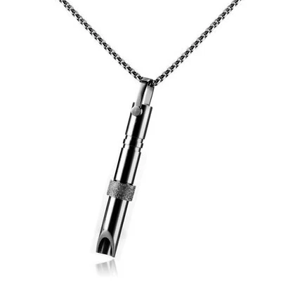 Collar Respiratorio para Alivio de Ansiedad Cadenas Ajustables Acero Inoxidable Silbato Foto 1 de 4