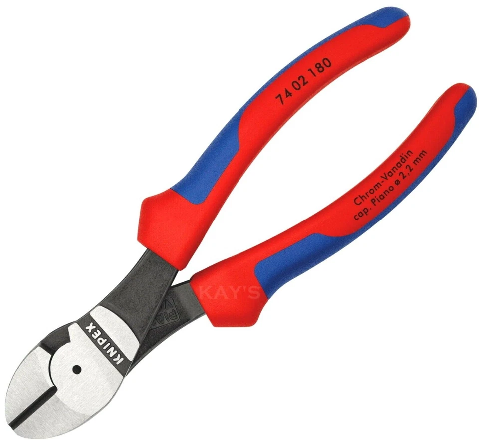 KNIPEX 74 02 180 Kraft-Seitenschneider - Rot/Blau, 180mm