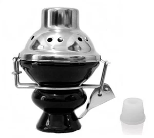 NEW Black Hookah Shisha Narguile METAL WIND COVER CERAMIC BOWL + GROMMET SALE - Foto 1 di 1