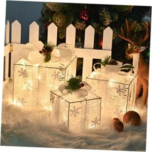 Light up Gift Boxes, Light up Xmas Boxes with Battery Operated for Snowflake - Picture 1 of 8