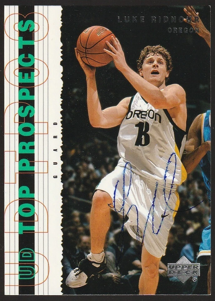 2003-04 Upper Deck Top Prospects #14 Luke Ridnour IP autograph signed card - Image 1 of 1
