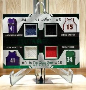 2/3 Jamison Carter Nowitzki Pierce 2024 Leaf In The Game Used 1998 Draft Relics - Picture 1 of 2