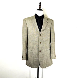 Giorgio Armani Mens 40 L Houndstooth Tweed Blazer Sport Coat Jacket Italy - Picture 1 of 10