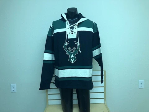 Milwaukee Bucks 47 Brand  Superior Lacer Hoodie Hockey Style  new logo Cover