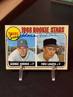*GEORGE KORINCE & FRED LASHER 1968 TOPPS #447 autographed - Image 1 of 2