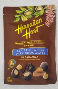 Hawaiian Host SEA SALT TOFFEE DARK CHOCOLATE MACS 7oz. BEST PRICES From Hilo - Picture 1 of 3