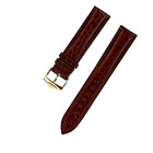 Mb Genuine Alligator Strap Dark Brown 18Mm Leather Lined & Tag Heuer Gold Buckle