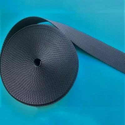 Correa de correas de nailon negra de alta resistencia de 10 yardas y 1 pulgada de ancho Foto 1 de 4