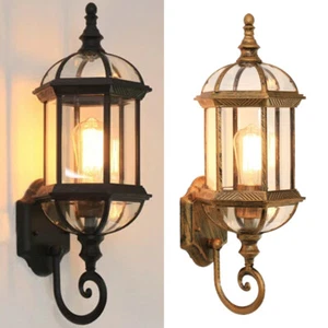 Outdoor Wall Sconce Garden Wall Lamp Yard Glass Wall Lights Gate Wall Lighting - Picture 1 of 15