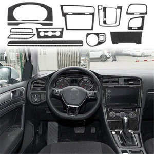 14Pcs For Volkswagen Golf 2014-19 Carbon Fiber Full Interior Kit Cover Trim - Picture 1 of 12