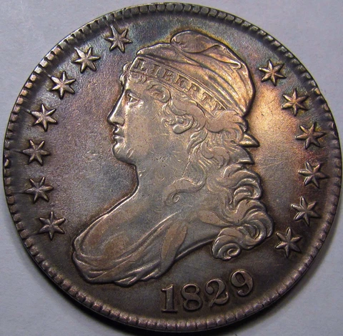 1829 Capped Bust Half XFwith Excellent Eye Appeal Doubling in front of face/neck Cover