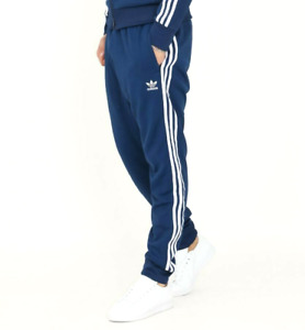 NEW MEN'S ADIDAS ORIGINALS SUPERSTAR CUFFED TRACK PANTS ~SIZE LARGE #H06714 BLUE