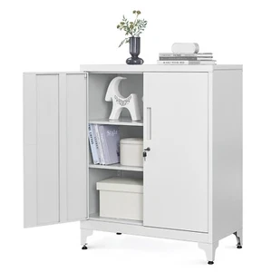 Aktenschrank Mehrzweckschrank Büroschrank 2 Türen Schrank abschließbar CMO013G01 - Bild 1 von 9