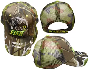 Mütze Kappe Born 2 (to) Fish Forced 2 Work MESH Camouflage Camo bestickt - Bild 1 von 6