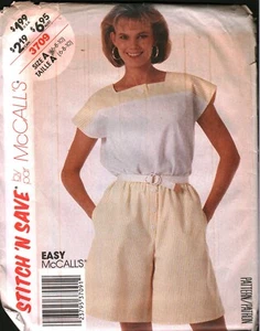 UNCUT Vintage McCalls Pattern Top Shorts 3709 6 8 10 SEWING - Picture 1 of 2