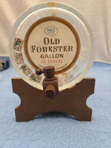 ALTE FORESTER GALLONE GLAS KARAFFE WHISKEY FLASCHE MIT STÄNDER ~ KOMPLETT - Bild 1 von 10