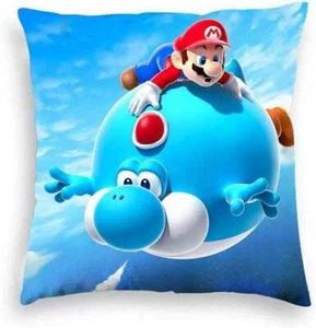 SUPER MARIO GALAXY BLAU Kissenbezug 44 x 44 RETRO Spielkissen NEU Kinder Neuheit - Bild 1 von 1