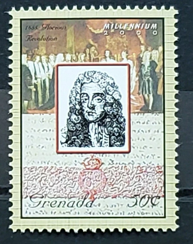 Гренада 2000 Sc #2932m Millennium, Glorious Revolution, William of Orange, как новая без наклеек и следов - Изображение 1 из 1