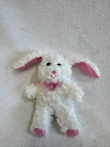 8" Greenbriar International white bunny/rabbit (no Manufacturers Tag) Pink Bow - Picture 1 of 6