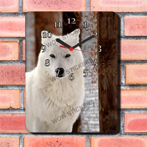 Arctic Wolf Design Wall Clock New boxed Gift Animals Wildlife - Picture 1 of 2