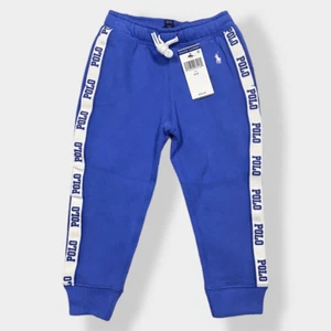 Polo Ralph Lauren Kids Striped Polo Logo Fleece Track Pants Youth size 3/ 3T New - Picture 1 of 10