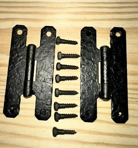 8 Vintage McKinney flush H hinges Black 3” x 1 1/2” 2 1/2” center hole - Picture 1 of 2