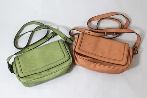 Lot of 2 Walmart Crossbody Bags Pink & Green, Adjustable Strap, Pre-Owned - Picture 1 of 5