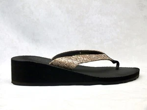 Flop Speedo donna Bermuda zeppa nero/marrone/cammello taglia 9 US - Foto 1 di 11