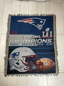 New England PATRIOTS NFL Super Bowl Champions Tapestry / Throw Blanket 48”x58” - Picture 1 of 5