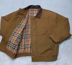 Chaqueta Bomber Burberry Años 80 Algodón Forrada en Lana Cuadros Nova Hombres Marrón Talla 4 DE COLECCIÓN - Imagen 1 de 23