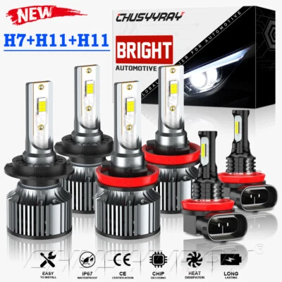For Mazda 6 2009-2010 6x Combo LED Headlight High/Low Beam+Fog Light Bulbs Kit - Image 1 of 4