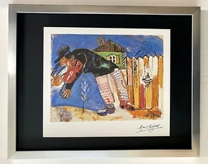 MARC CHAGALL | ORIGINAL VINTAGE 1975 PRINT | SIGNED | FRAMED! - Picture 1 of 3