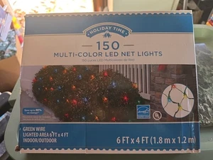 New Christmas Holiday Time 150 LED Multicolor Net lights indoor/outdoor 6x4 feet - Picture 1 of 8