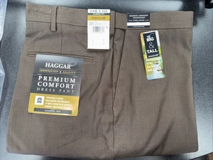 Haggar Premium Comfort Classic Fit Anzughose Herren Größe 44X30 L Dunkelbraun Schokolade - Bild 1 von 3