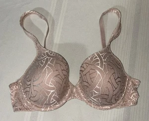 VANITY FAIR Body Shine Full Coverage Beige Lace Underwire Padded Bra/ 34C - Picture 1 of 4