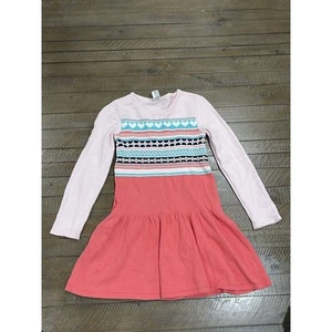 Gymboree “SNOWFLAKE FUN” Cotton CORAL Fair-Isle SWEATER DRESS Size 10 - Picture 1 of 3