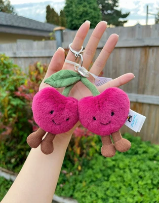 Jellycat Amuseables Cherry Plush Bag Charm Keychain New With Tags - Image 1 of 4