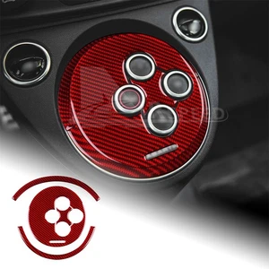 Electronic Gear Shift Panel Stickers Fit Abarth 595 695 2012-24 Red Carbon Fiber - Imagen 1 de 8