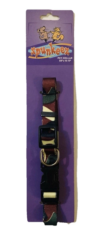 NEW Spunkeez Nylon Pet COLLAR Small 5/8” X 10-15” Camo Camouflage - Image 1 of 1