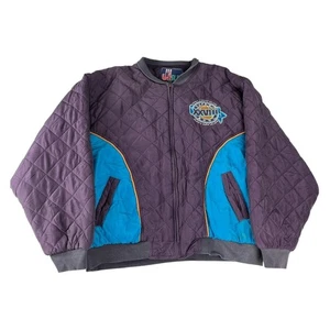Vintage Super Bowl XXVIII Jacke Herren Large Lila Blau NFL Football Stepp 90er - Bild 1 von 5