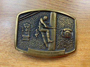 BTS Solid Brass Lineman Gürtelschnalle - Bild 1 von 3