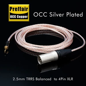 OCC Copper Silver Plated 2.5mm Trrs Balanced to 4-pin XLR Balanced Adapter Cable - Picture 1 of 9