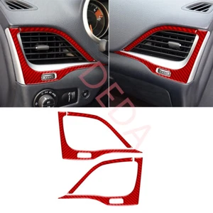 4×Red Carbon Fiber Car Side Air Vent Outlet Panel Trim For Jeep Cherokee 2014-18 - Bild 1 von 14